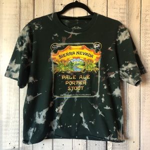 Sierra Nevada Beer Green & White Bleached Crop Top